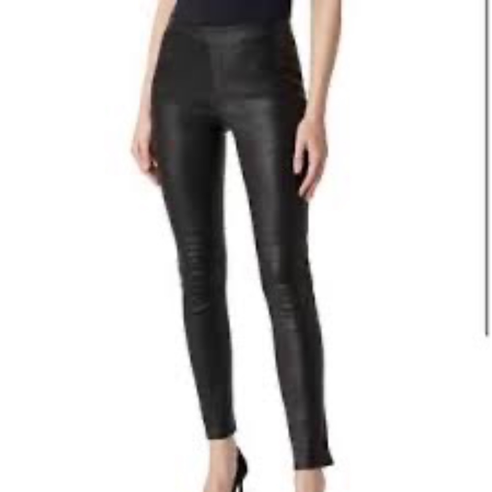 J Brand Leather Leggings with Ankle Zippers Women'sโ Size Small